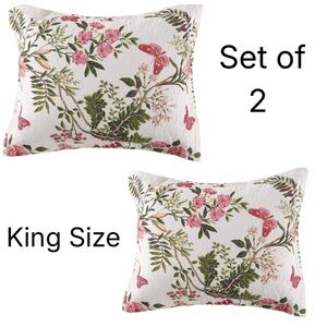 Greenland Home Set of 2 100% cotton quilted King size pillow shams cottage